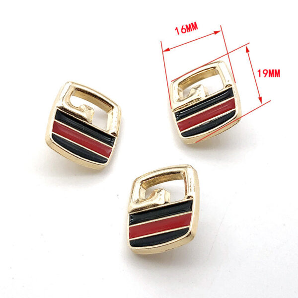 Black Red Striped Cardigan Metal Shank Buttons 20pcs - Image 2
