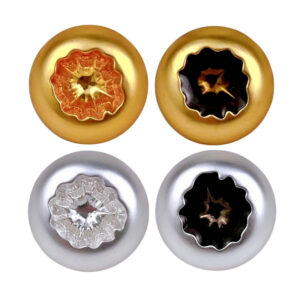 18/23mm Mist Silver Gold Vintage Eggshell Resin Metal Button 20pcs