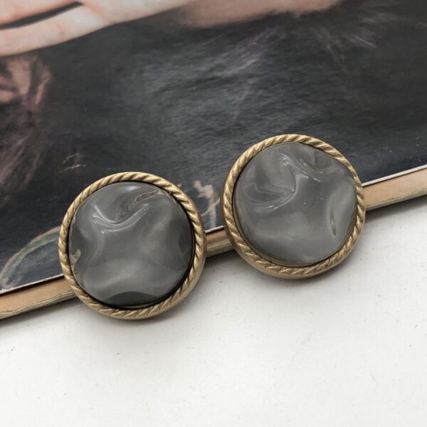 21mm Wave Stone Round Women’s Wool Coat Metal Shank Button 12pcs - Image 2