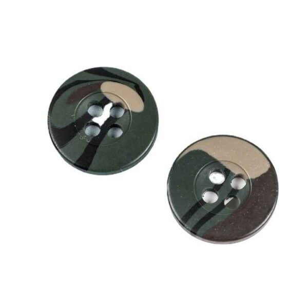 Camouflage Brown Green Resin Buttons for Military Shirts Jacket 100pcs