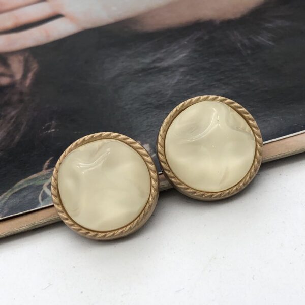 21mm Wave Stone Round Women’s Wool Coat Metal Shank Button 12pcs - Image 3