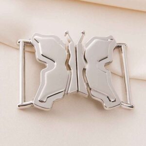 30mm Silver Butterfly Waist Buckle - Decorative Coat Belt Clasp Set 10pcs