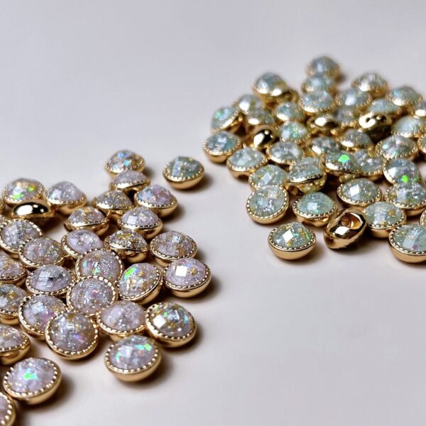 10MM Gold Foil Hidden Hole Metal Shirt Cuff Collar Buttons 20pcs - Image 2