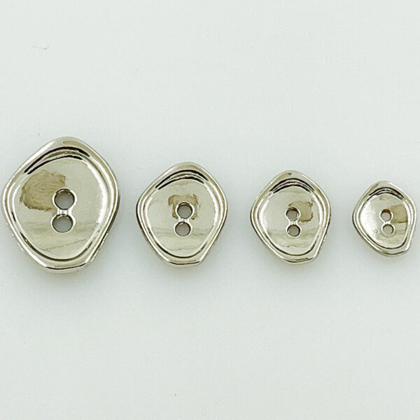 12/15/17/22mm Irregular Metal Buttons with Two Holes 100 Pack - Image 3