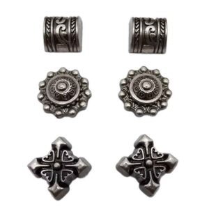 Vintage Silver Cross Flower Rivets Punk Gothic DIY Studs 30 Pack
