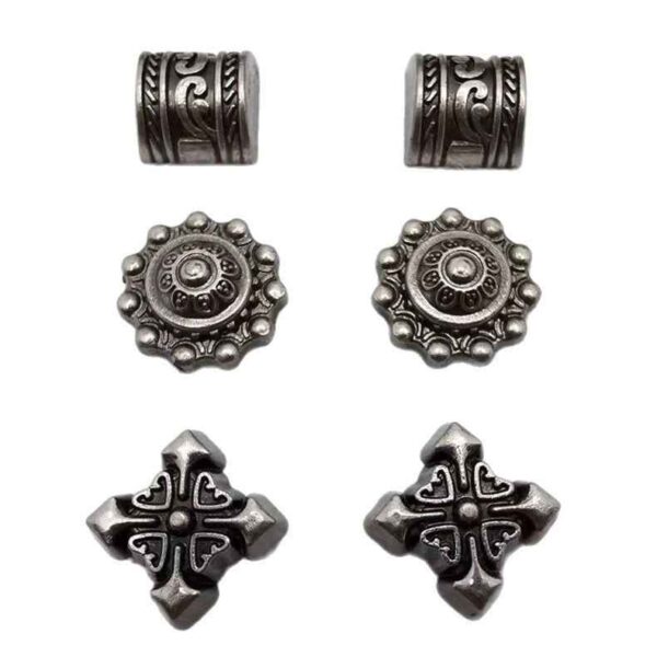 Vintage Silver Cross Flower Rivets Punk Gothic DIY Studs 30 Pack