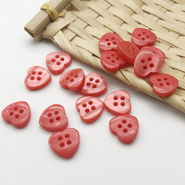 11mm Colorful Square Heart Flower Resin Buttons 100pcs - Image 9