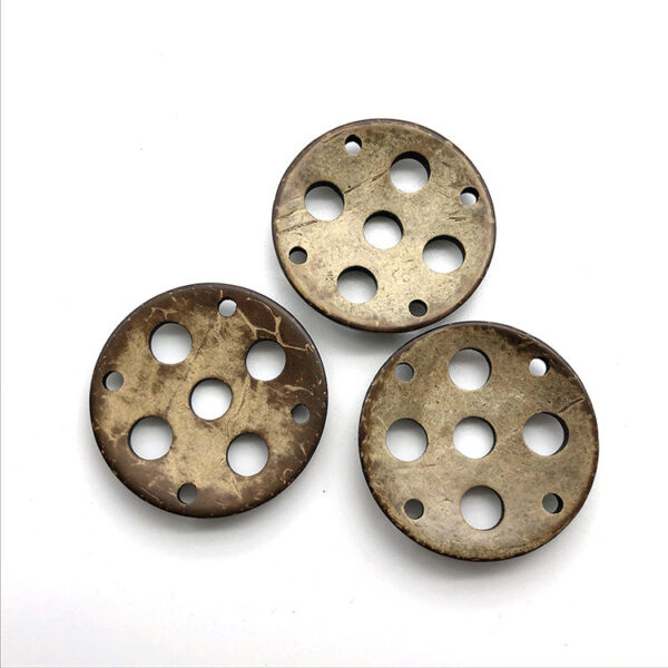 44mm Round 9-Hole Coconut Shell Creative Decorative Button 20pcs - Image 3