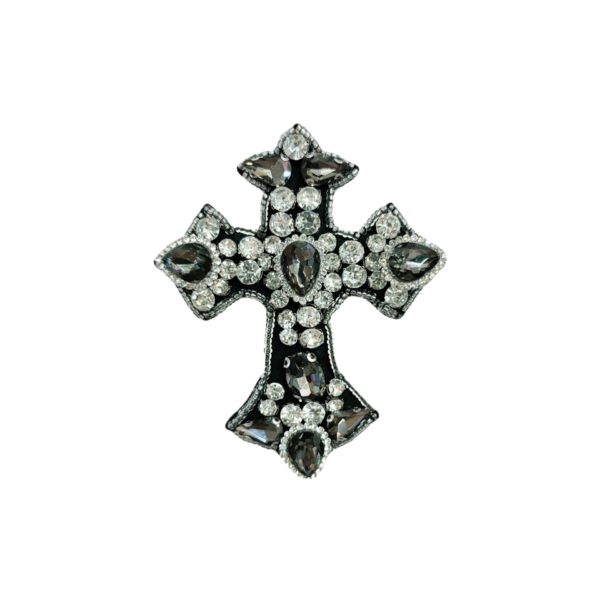 Beaded Vintage Cross Applique Rhinestone-Embellished 3D Patch 5 Pack - Image 2