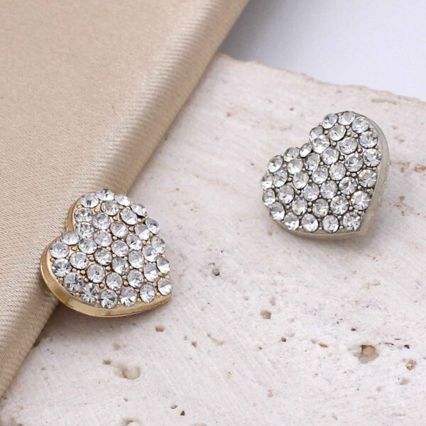 All-Pearl Rhinestone Heart-Shaped Buttons for Sewing & Crafts 20pcs