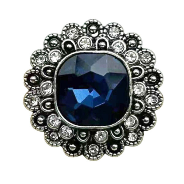 21mm Vintage Chinese Style Black White Flower Bead Metal Buttons 10pcs - Image 8