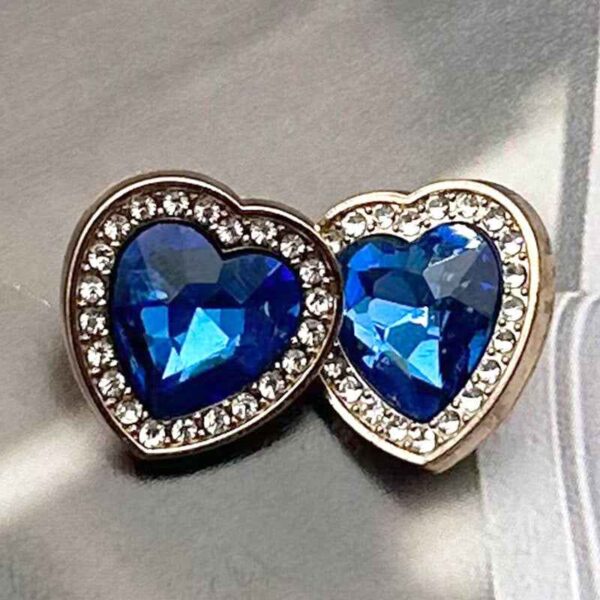 28L/36L Heart-Shaped Gemstone Metal Shank Buttons for Women 10pcs