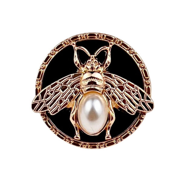 18/20/23MM Round 3D Bee Pearl Metal Shank Buttons 10PCS - Image 5