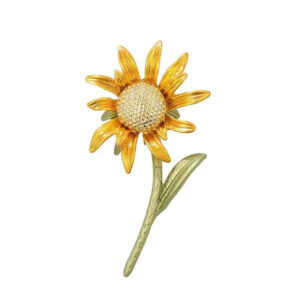 Vintage Sunflower Brooch Enamel Sunflower Pin for Coats Bags