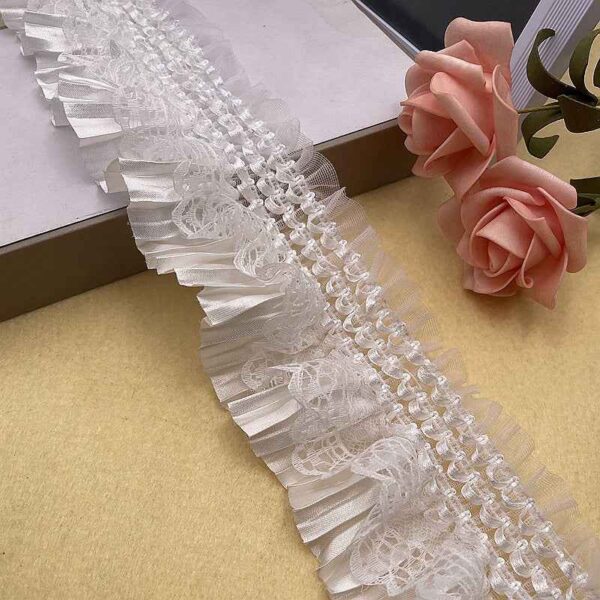 7.5cm Spandex Satin Lace Ruffle Trim for Lolita Dresses – 10 Yards