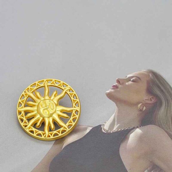 23/25/28MM Golden Sunburst Hollow Round Metal Sew-On Buttons 50pcs