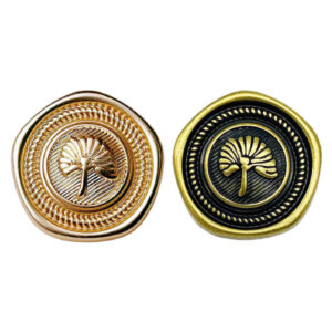 18/23mm Pentagon Vintage Apricot Leaf Metal Button 20pcs