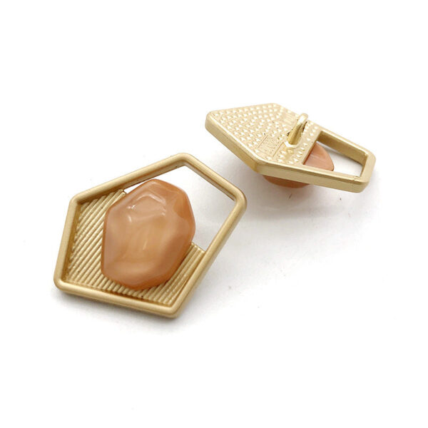 25mm Gold Irregular Metal Shank Buttons 10pcs - Image 3