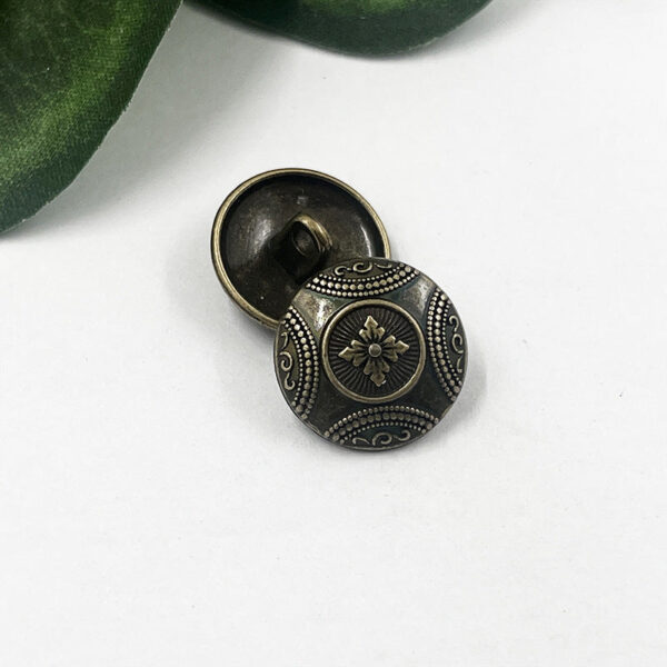15mm 18mm Chinese Vintage Flower Pattern Metal Shank Buttons 50pcs - Image 5