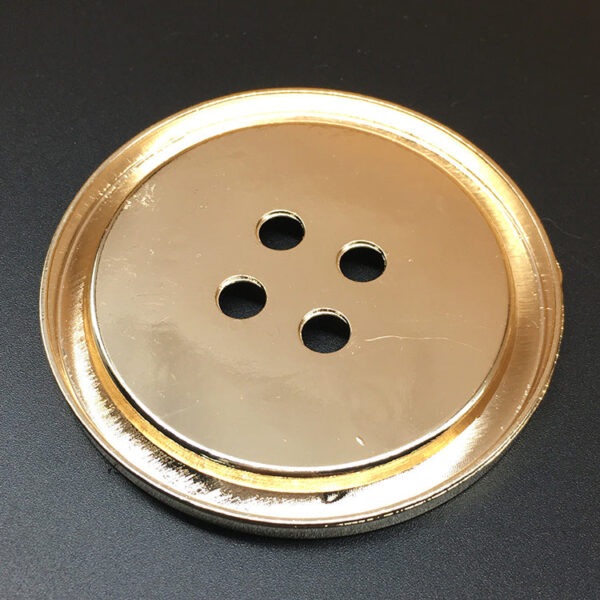 70mm Extra Large Gold Round Thin Edge Four-Hole Metal Buttons 10pcs - Image 2