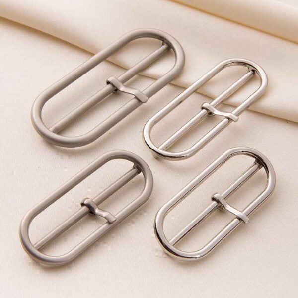 30-60mm Oval Center Bar Belt Buckles - Adjustable Metal Clasps 20pcs
