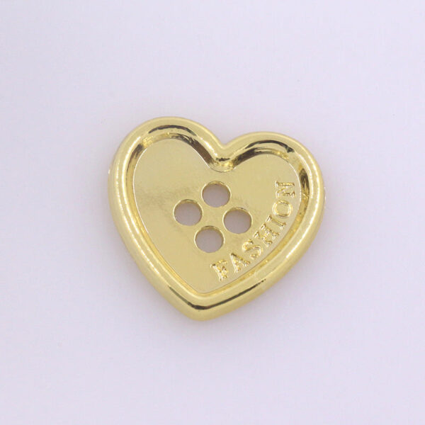 Heart Shaped Metal Buttons Four Holes for Clothing Knitwear 96 Pack - Image 5