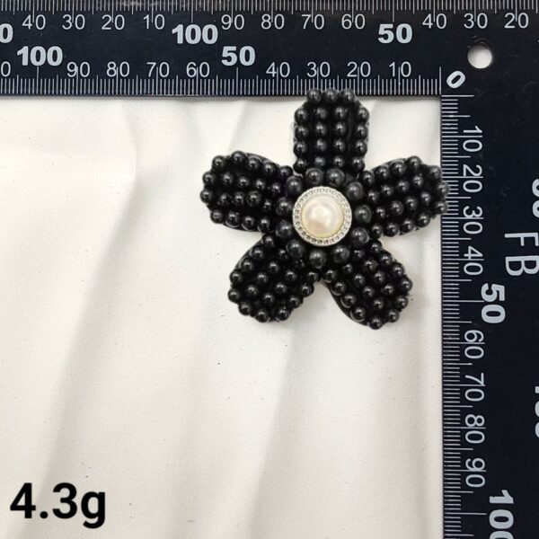Black and White Pearl Flower and Butterfly Embroidered Patches 12 Pack - Image 7