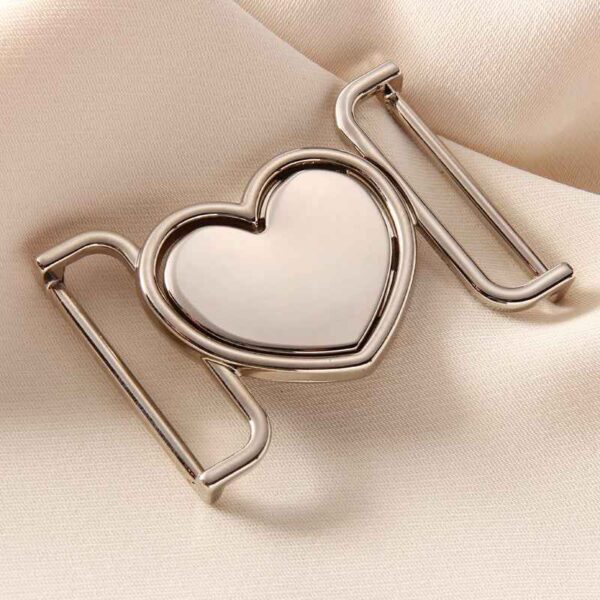 30/40mm Heart-Shaped Belt Buckles - Romantic Metal Clasps 20pcs