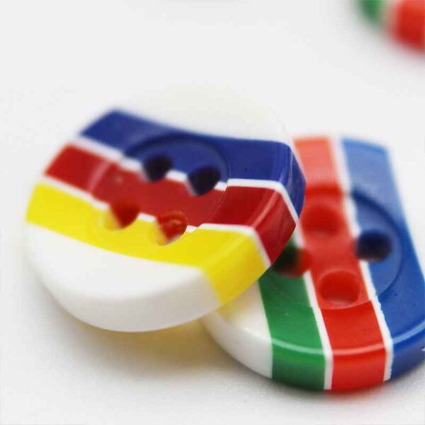 12mm Round 4-Hole Candy Color Striped Resin Buttons 100pcs