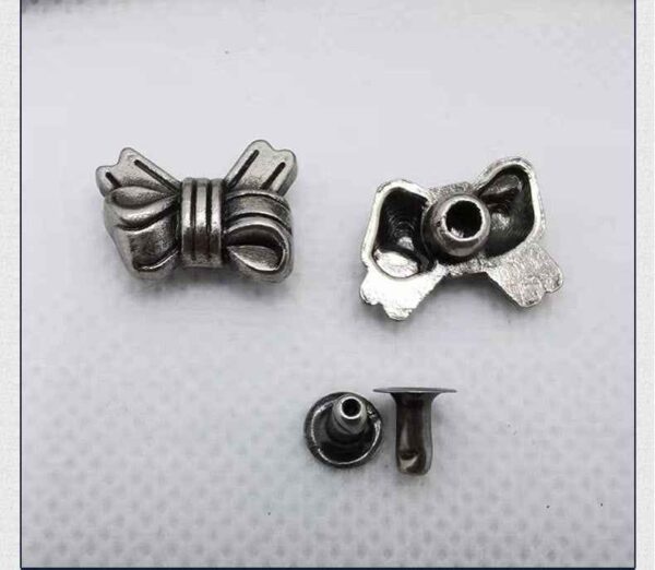 Vintage Punk Floral Scroll Bow Rivets Ornate Metal Studs 30 Pack