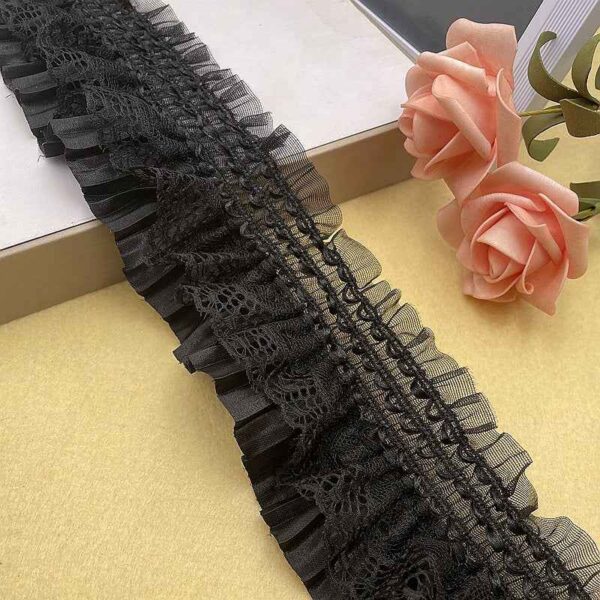 7.5cm Spandex Satin Lace Ruffle Trim for Lolita Dresses – 10 Yards
