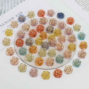 12.5mm Acrylic Candy Color Rose Buttons for Kids' Sweaters 100 Pack