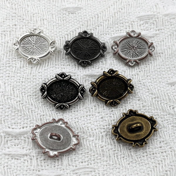 22mm Oval Metal Shank Buttons for Coats and Jackets 100 Pack(5 Colors) - Image 2