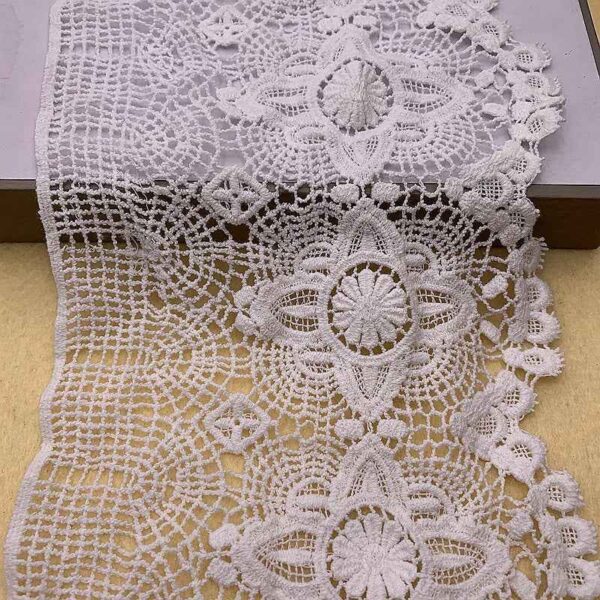 11/15.5cm White Wave Cotton Embroidered Lace Trim 10 Yards