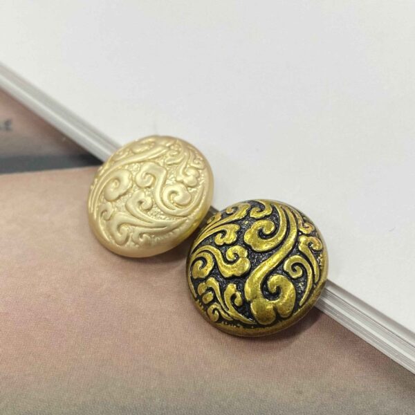 12-23mm Chinese Retro Gold Auspicious Cloud Metal Shank Buttons 20pcs