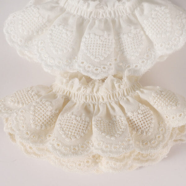 40mm Cotton Embroidered Heart Lace Trim 5 Yards - Image 4
