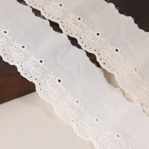 60mm Cherry Cotton Lace Trim for Clothing Hems 16 Yards