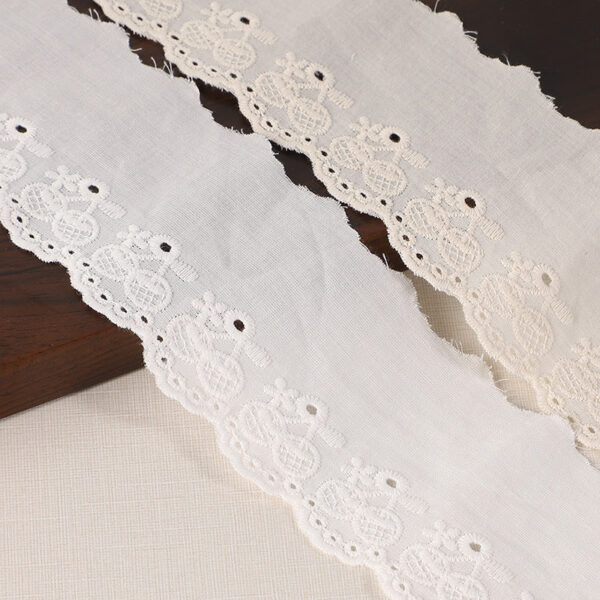 60mm Cherry Cotton Lace Trim for Clothing Hems 16 Yards