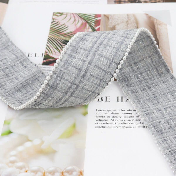 38mm Checkered Flannel Ribbon with Bead Edge 5 Yards - Image 9