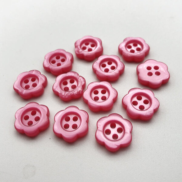 11mm Colorful Square Heart Flower Resin Buttons 100pcs - Image 6