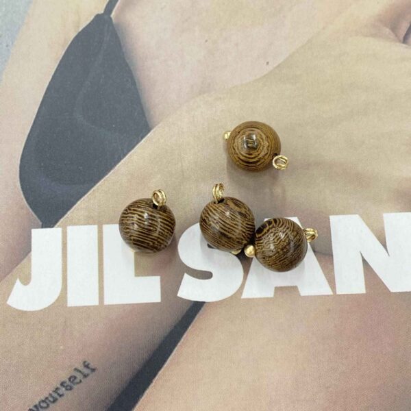 10mm Brown Chinese Ethnic Hanfu Qipao Round Wooden Buttons 20pcs