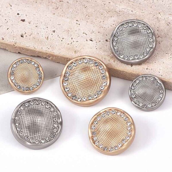 28L/36L/40L Round Mesh Rhinestone Alloy Shank Buttons 20pcs