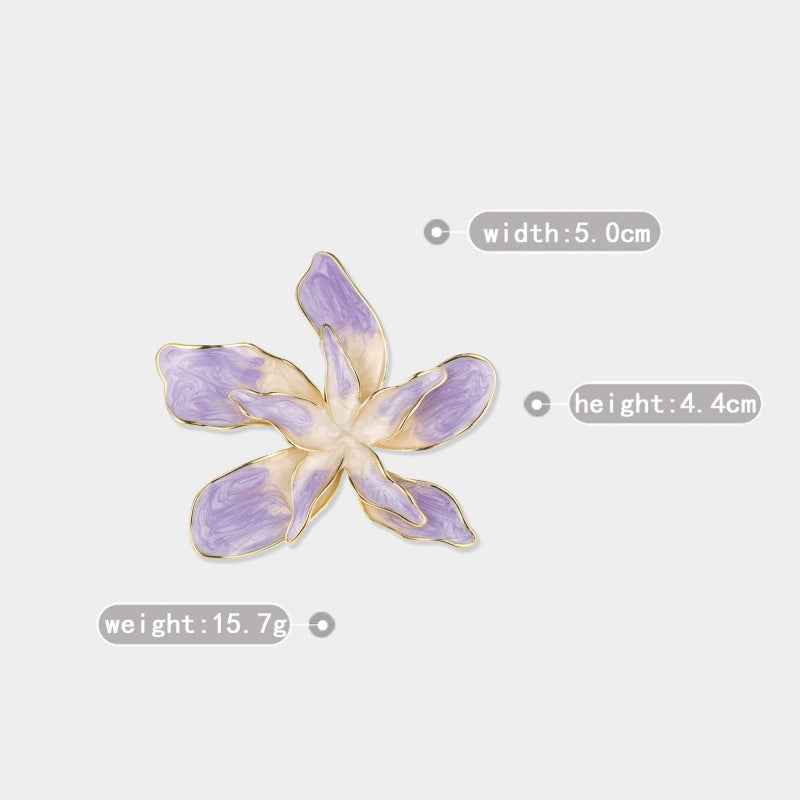 Purple Gold Bauhinia Orchid Brooch Pin