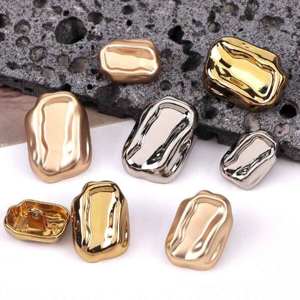 Concave Irregular Metal Shank Buttons 3-Color 30 Pack