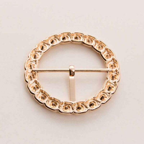 45mm Gold & Silver Metal Rhinestone Round Belt Buckle 20 Pack