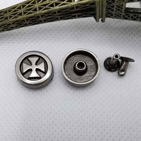 Vintage Silver Round Cross Rivet Stud Buttons for Retro Jeans