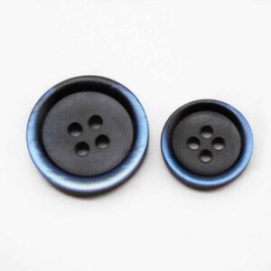 15/20mm Gradient Blue Edge Black Round 4-Hole Resin Buttons 100pcs