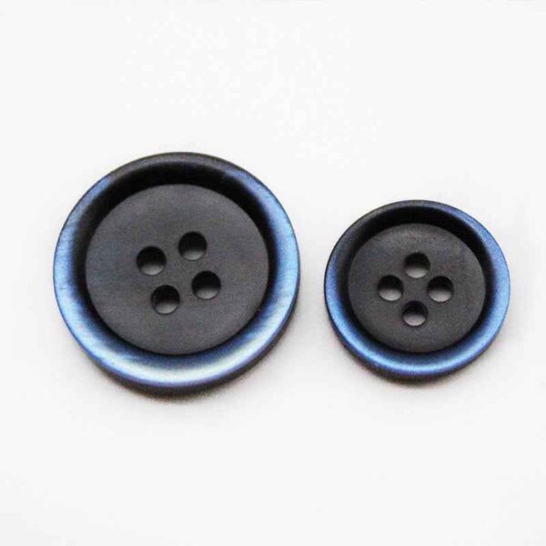 15/20mm Gradient Blue Edge Black Round 4-Hole Resin Buttons 100pcs