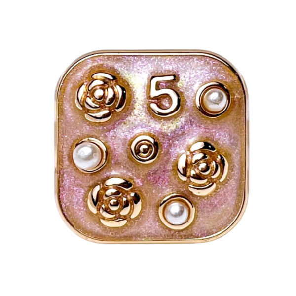 21MM Square Number 5 Pearl Flower Metal Sewing Button 10pcs - Image 4