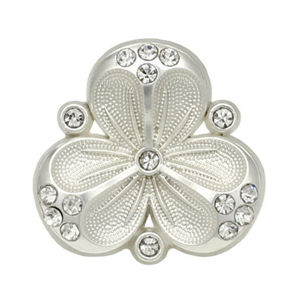 Luxury Diamond Three-Petal Flower Metal Shank Buttons 10pcs - Image 5
